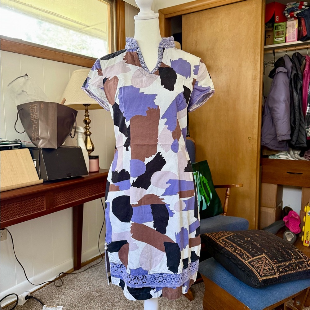 Abstract Patterned Modern Cheongsam, size S/M